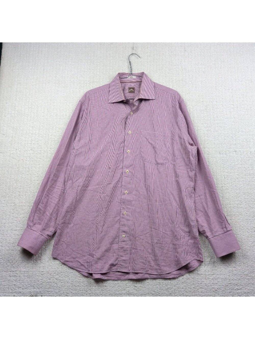 Peter Millar Shirt Mens L Red Gingham Plaid Button-Up Crown Soft Cotton Preppy